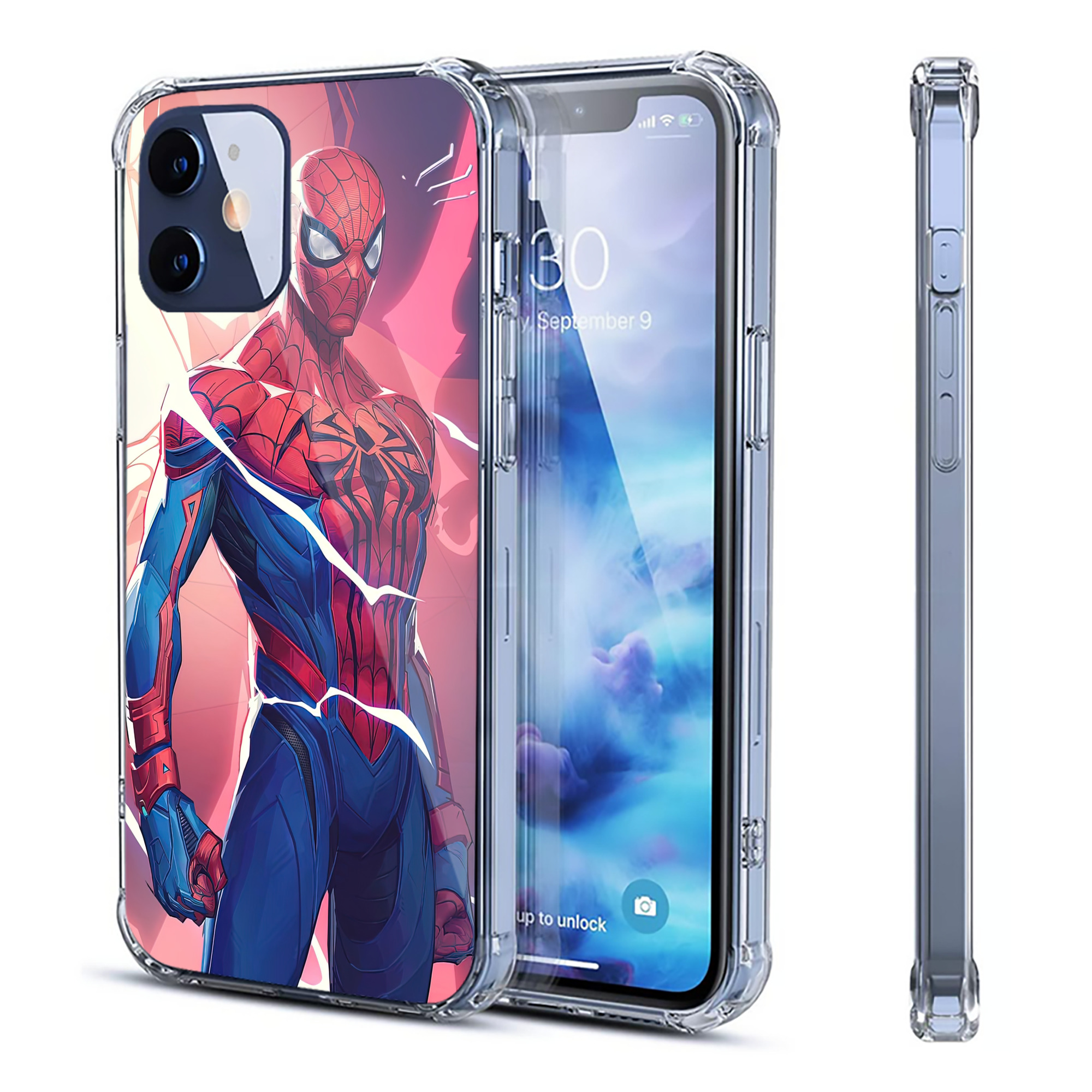 （画像用） Spider Man スパイダーマン 【iPhone 12シリーズ対応】透明スマホケース（クリアソフトケース）